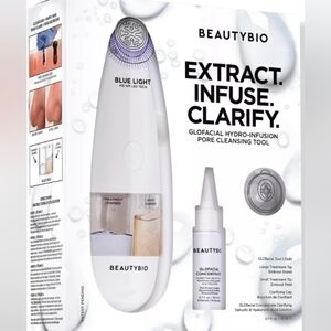 NEW- BeautyBio GloFacial Hydro-Infusion Pore Cleansing Tool - White